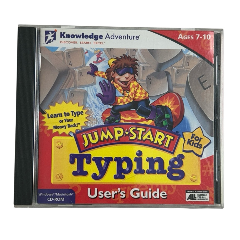 Jump Start Typing For Kids CD-ROM 1997 KnowLedge Adventure User Guide Vintage
